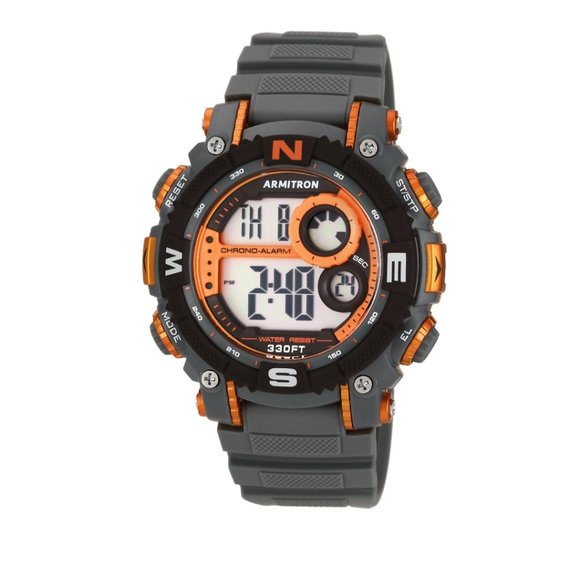ARMITRON Men's Orange/Gray Digital Chronograph Sport Watch - Picture 1 of 3